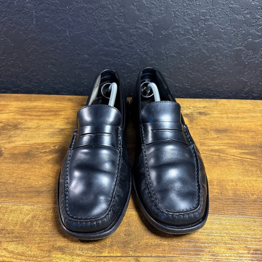 Tod's Gomma Penny Loafer Black Leather Dress Shoes Mens 10.5